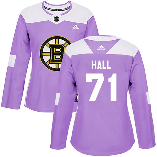 Women's Boston Bruins Taylor Hall Adidas Authentic Fights Cancer Practice Jersey - Purple