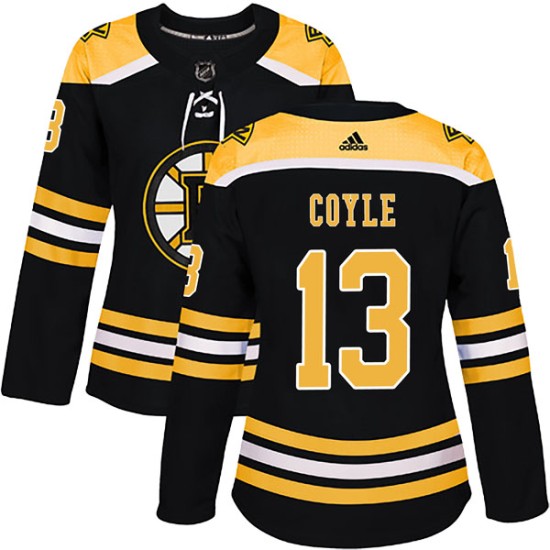 Women's Boston Bruins Charlie Coyle Adidas Authentic Home Jersey - Black